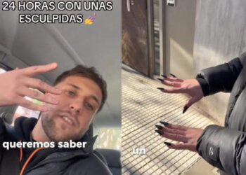 Amigos se ponen uñas postizas para saber cómo es