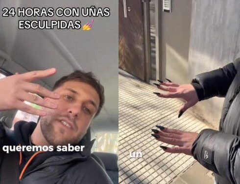 Amigos se ponen uñas postizas para saber cómo es