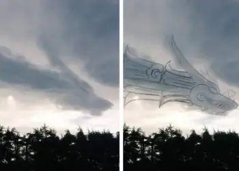 Nube con forma de Quetzalcóatl se vuelve viral; va contra Poseidón, dicen los internautas