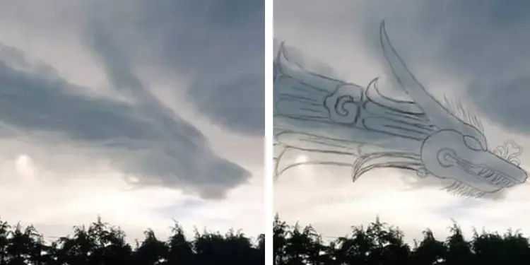 Nube con forma de Quetzalcóatl se vuelve viral; va contra Poseidón, dicen los internautas