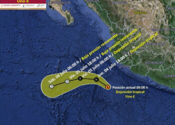 Depresión tropical Uno-E se presenta frente a costas de Colima y Jalisco